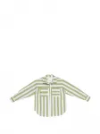 Рубашка в полоску с карманом Miss Grant Kids, зеленый - фото
