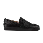 Кроссовки Christian Louboutin Roller Boat Flat Spikes 'Black', черный - фото