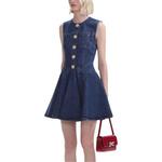 Джинсовое платье-мини скейтер Self-portrait, синий - фото 6