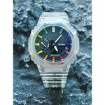 Часы Casio G-Shock Analog-Digital 2100 Series, арт. GA-2100SKE-7A, прозрачный/радужный самурай - фото 6