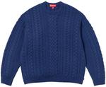 Свитер Supreme Appliqué Cable Knit Sweater 'Navy', синий - фото
