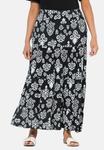 Юбка Ulla Popken BOHO TIERED FLOUNCE PANEL, Black - фото