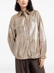 Brunello Cucinelli куртка-рубашка из ткани ламе, золотой - фото 3