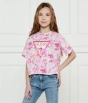 Футболка детская Guess Regular Fit с принтом, розовый / белый - фото