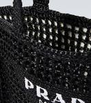 Вязаная сумка-шоппер с логотипом Prada, черный - фото 4