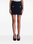 Balmain твидовая юбка мини, синий - фото 5