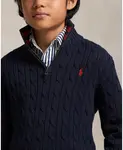Мальчики 8-20 четверть-молния свитер Polo Ralph Lauren, синий - фото 2