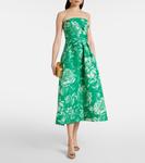 Шелковое платье без бретелек Monique Lhuillier, Grass Silk White - фото 2