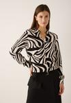 Блуза More & More Button-down blouse, Big Twotone Print/Black - фото