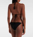 Вязаный хлопковый топ-бикини Anna Kosturova, Black - фото 3