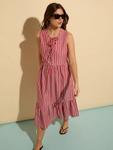 Платье миди Devi Stripe из чистого органического хлопка Baukjen, Crimson/Multi - фото