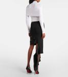 Юбка миди с асимметричным вырезом Mugler, черный - фото 3