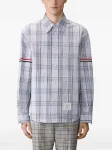 Рубашка в клетку THOM BROWNE, синий - фото 3