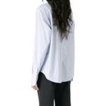 Полосатая рубашка с детализированной застёжкой на пуговицах Acne Studios, синяя - фото 6