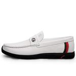 LAORENTOU Мужские кожаные туфли белые, цвет White - фото