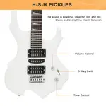 Glarry Электрогитара в стиле «Горящее пламя», 36 дюймов / Белая - фото 3