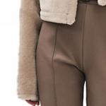 Куртка кожаная женская Hermes, хаки - фото 6