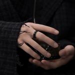 MAGICPOLE Титановые стальные кольца Unisex Silver/Black - фото 5