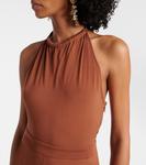 Пляжный комбинезон Parsec с халтернеем Max Mara, Cacao - фото 4