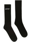 Palm Angels носки с вышитым логотипом, черный - фото