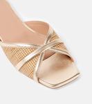 Сандалии из рафии Perla Malone Souliers, Camel Metallic Mix - фото 5