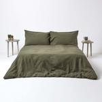 Простыня Homescapes оливково-зеленый, 150/200 см - фото 4