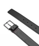 Ремень мужской Hugo кожаный с логотипом бренда, черный - фото 2