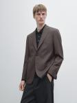 Шерстяной блейзер Massimo Dutti, brown - фото 3