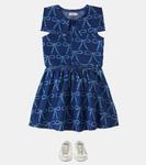 Джинсовая блузка с бантами Tinycottons, Blue Denim - фото 2