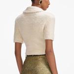 Свитер-кроп топ для селфи Self-portrait, слоновая кость - фото 5