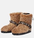 Ботильоны из овчины с декором Miu Miu, Cognac - фото 5