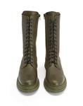 Ботильоны Leather Platform Lace Up Tall Boots 8 By Yoox, зеленый - фото 3