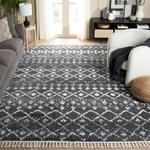 SAFAVIEH Berber Fringe Shag ковер, 300 x 427 см, Grey & Ivory, марокканский дизайн, без линьки и простой в уходе, идеален для помещений с высокой проходимостью в гостиной, спальне (BFG516F) - фото