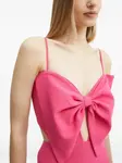 Длинное платье с вырезом и бантом Bardot, розовый - фото 4