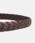 Мужской плетеный кожаный ремень Silbon, коричневый - фото 5