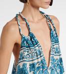 Сатиновое макси-платье Adriana Degreas, синий - фото 4