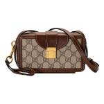Сумка mini-sized single-shoulder bag white/brown Gucci, бежевый - фото