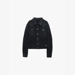 Свободная джинсовая куртка с логотипом и значком Prada, черный - фото