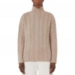 Свитер с высоким воротником и косами 'S Max Mara, бежевый - фото 3