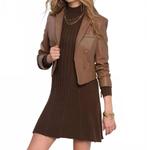 Камара Блейзер из искусственной кожи в коричневом цвете Heartloom - фото