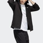 Куртка adidas neo M Ce 3s Wb Classic Stripe Windproof waterproof Sports Hooded Jacket Black, черный - фото 4