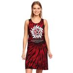 Supernatural - Мини-платье из батика с символом Anti Possession - фото