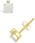 Серьги-Гвоздики с опалом (1/3 карата) и бриллиантами в 14-каратном желтом золоте Macy'S, gold - фото