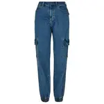 Джинсы Urban Classics Organic Stretch Cargo high waist, синий - фото