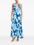 Макси-платье с цветочным принтом Morgan, синий - фото