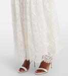 Макси-платье из тюля и кружева с рюшами Self-Portrait, белый - фото 5