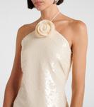 Мини-платье с пайетками Magda Butrym, кремовый - фото 4