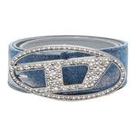 DIESEL Стразированный пояс с логотипом, Light Blue - фото