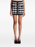 Balmain юбка мини вязки интарсия, черный - фото 5