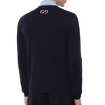 Кардиган с вышитым логотипом Gg GUCCI, синий - фото 5